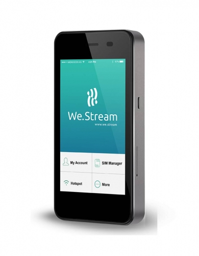 We.Stream Mobiele Hotspot met embedded Cloud SIM Technologie 150 MBps.